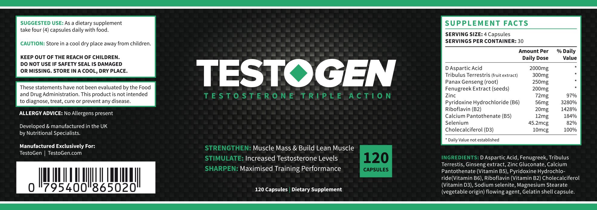 Testogen ingredients